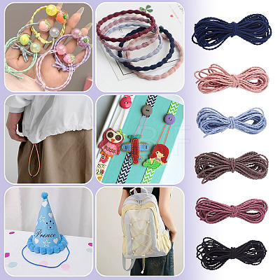 30M 6 Colors Polyester Elastic Cords EC-TA0001-07D-1
