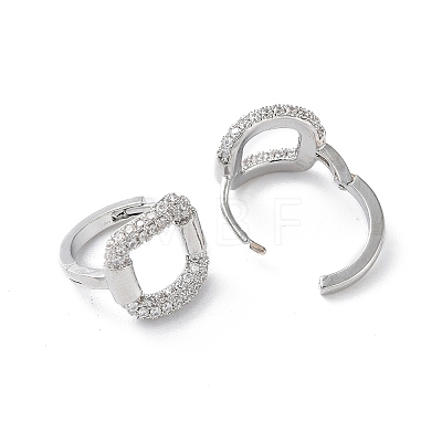 Brass Micro Pave Cubic Zirconia Hoop Earrings EJEW-P259-20P-1