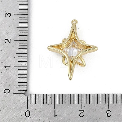 Brass Micro Pave Clear Cubic Zirconia Pendants KK-Z078-30G-1