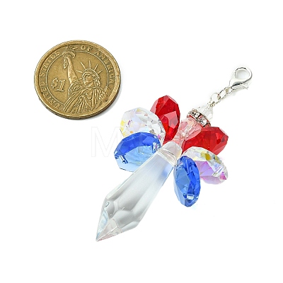 Angel Glass Pendant Decoration HJEW-TA00279-1