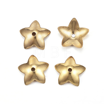 Ion Plating(IP) 304 Stainless Steel Flower Bead Cap X-STAS-G127-05G-1