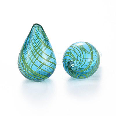 Transparent Handmade Blown Glass Globe Beads GLAA-T012-05-1