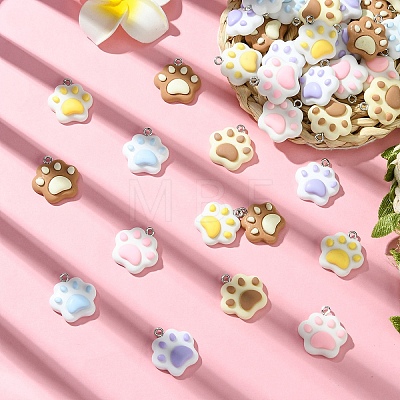 12Pcs 6 Colors Opaque Resin Pendants RESI-YW0003-44-1