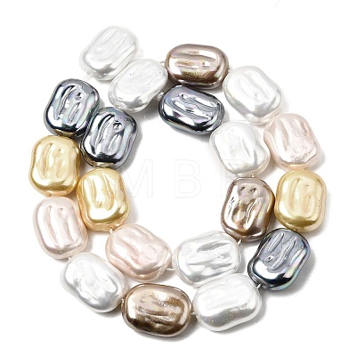 Electroplated Glass Shell Pearl Beads Strands BSHE-B009-F01-01-1