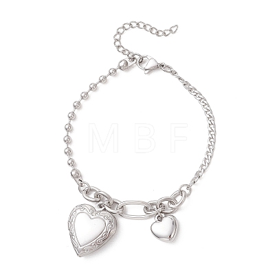 316 Stainless Steel Locket Charms Bracelets BJEW-JB13180-1