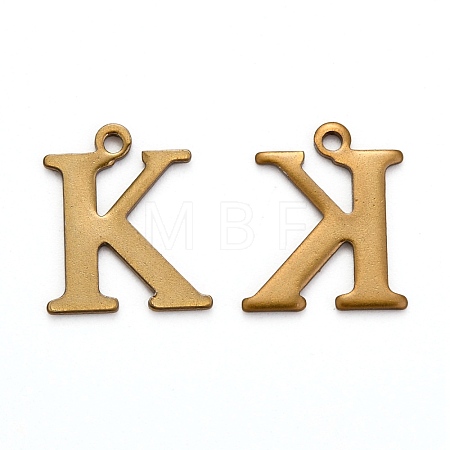 304 Stainless Steel Alphabet Charms STAS-H122-K-AB-1