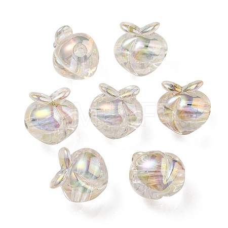 UV Plating Rainbow Iridescent Acrylic Beads OACR-F004-02G-1