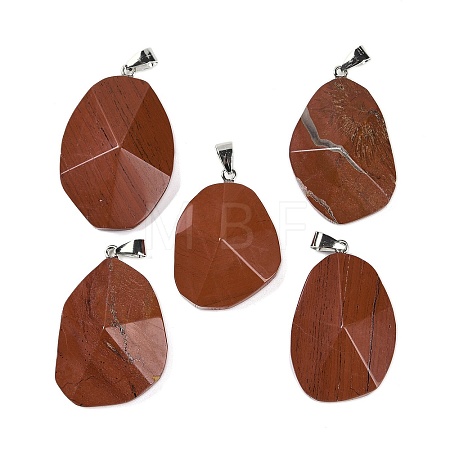 Natural Red Jasper Pendants G-C140-06E-1