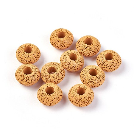 Natural Lava Rock European Beads G-I220-H08-1