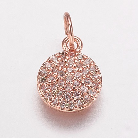 Brass Cubic Zirconia Pendants ZIRC-K070-21RG-1