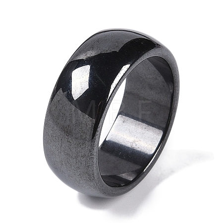 Magnetic Synthetic Hematite Finger Ring RJEW-A047-02A-1