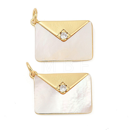 Brass Micro Pave Cubic Zirconia Pendants KK-U058-19G-1