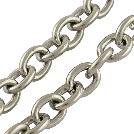 Tarnish Resistant 304 Stainless Steel Cable Chains X-CHS-R003-0.8mm-1