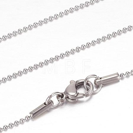 Tarnish Resistant 304 Stainless Steel Ball Chain Necklaces STAS-G083-73P-1