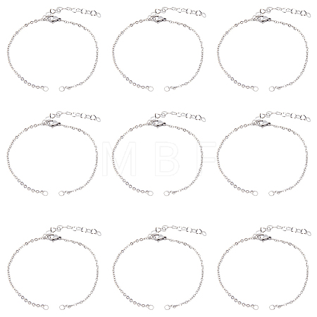 20Pcs 304 Stainless Steel Cable Chain Bracelet Making AJEW-SP0001-01-1
