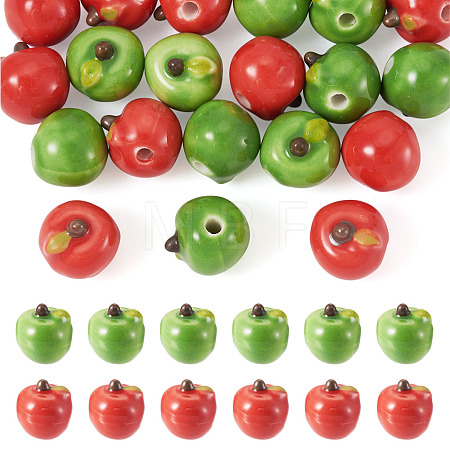 20Pcs 2 Colors Handmade Porcelain Beads PORC-TA0001-69-1