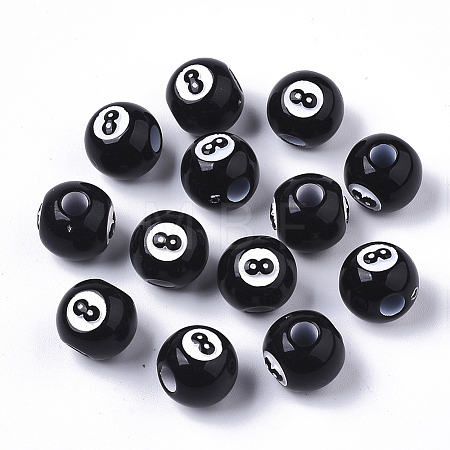 Spray Painted Acrylic Beads X-SACR-N009-05-1