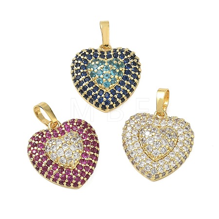 Brass Micro Pave Cubic Zirconia Pendants KK-CBA74BF-12G-02-1