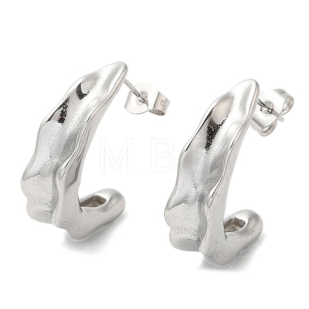 Non-Tarnish 304 Stainless Steel Twist Bean Pod Stud Earrings X-EJEW-B026-13P-1