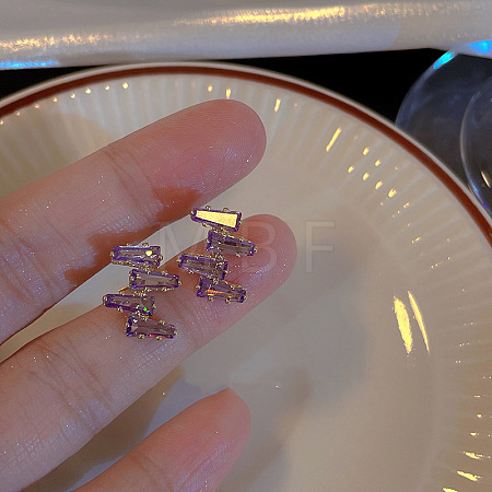 Alloy Rhinestone Stud Earrings FS-WG3091A-04-1