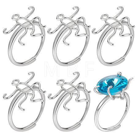 6Pcs Adjustable Brass Ring Components FIND-PH0038-31A-1