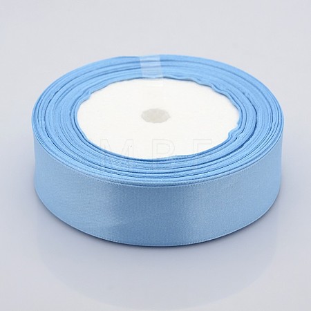 1 inch(25mm) Light Blue Satin Ribbon for Hairbow DIY Party Decoration X-RC25mmY065-1