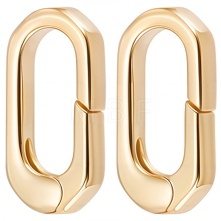 2Pcs Brass Spring Gate Rings KK-BBC0024-20G-01-1