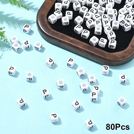 Acrylic Horizontal Hole Letter Beads OACR-YW0002-08P-1