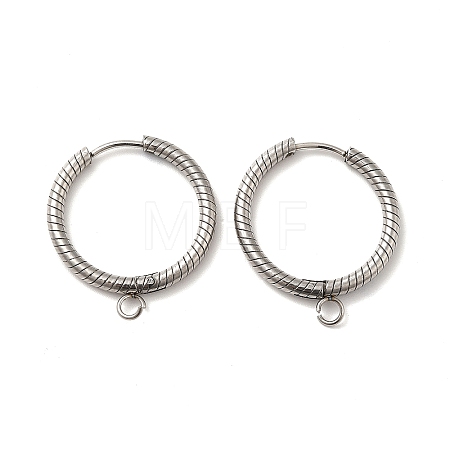 Tarnish Resistant 201 Stainless Steel Hoop Earrings Findings STAS-I695-03F-1