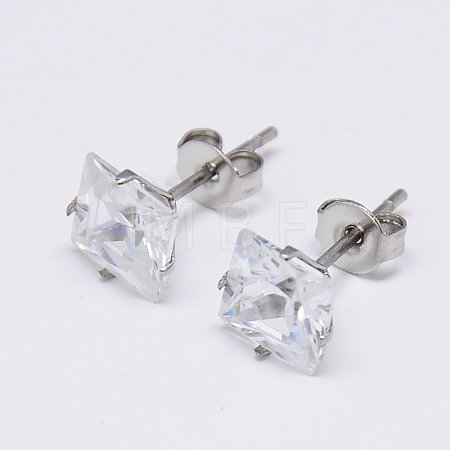 Cubic Zirconia Ear Studs STAS-E051-2B-1