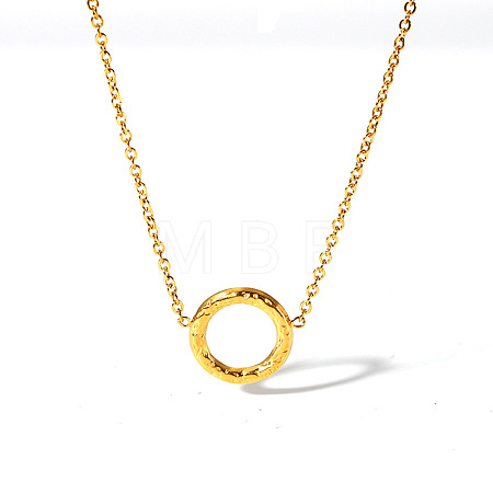 Vintage 304 Stainless Steel Ring Pendant Necklaces for Women DG9010-1-1