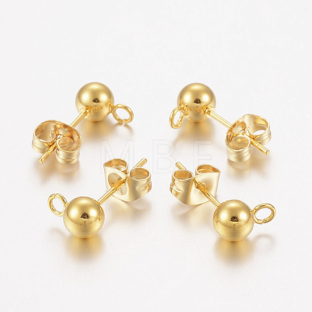 304 Stainless Steel Stud Earring Findings STAS-F162-49G-1