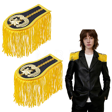 Polyester Tassel Epaulettes AJEW-WH0481-520A-1
