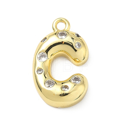 Brass Micro Pave Clear Cubic Zirconia Pendants KK-I476-02G-C-1