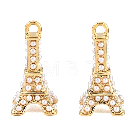 304 Stainless Steel & ABS Plastic Pearl Pendants SA-CBA4809-10G-1