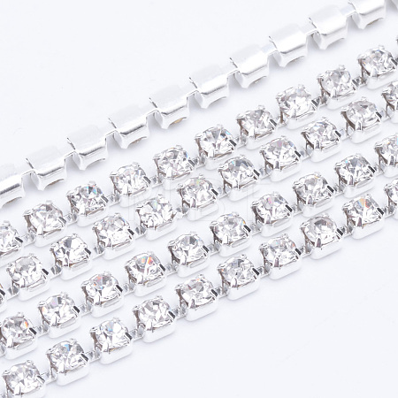 Brass Rhinestone Strass Chains CHC-T003-SS12-01S-1