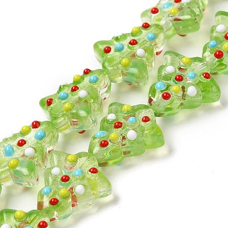 Handmade Bumpy Glass Beads Strands LAMP-F032-08K-1