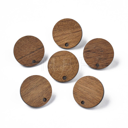 Walnut Wood Stud Earring Findings X-MAK-N032-043-1