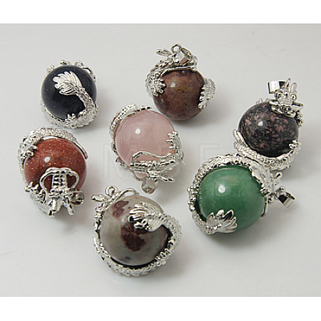 Natural & Synthetic Mixed Stone Pendants G-H1527-M-1