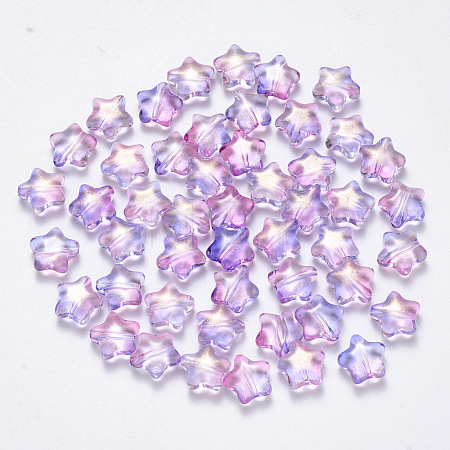 Spray Painted Glass Beads GLAA-R211-04-E02-1