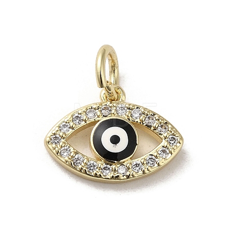 Brass Micro Pave Cubic Zirconia Charms KK-E092-07G-03-1