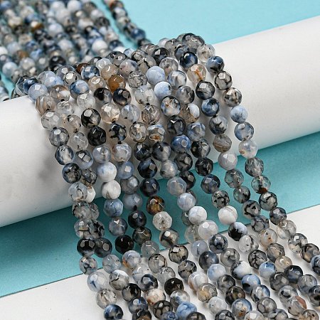 Natural Fire Crackle Agate Bead Strands X-G-R344-4mm-24-1
