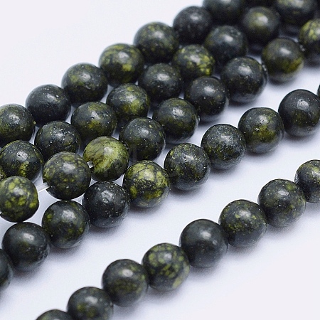 Natural Serpentine/Green Lace Stone Beads Strands X-G-P345-01-4mm-1