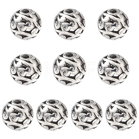 Tibetan Style Hollow Alloy Beads TIBEB-YW0001-11AS-1
