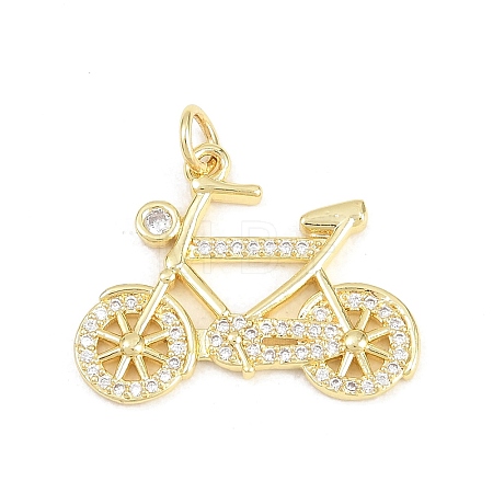 Brass Micro Pave Cubic Zirconia Pendants KK-F938-39G-03-1