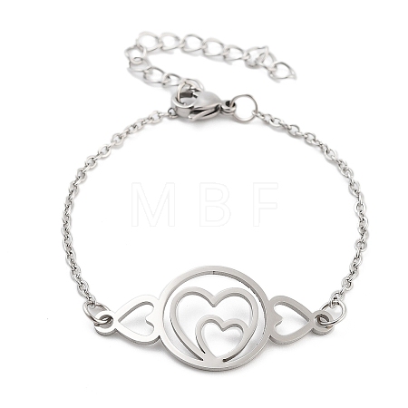 Non-Tarnish Stainless Steel Cable Chain Link Bracelets for Women Men STAS-Z061-01P-11-1