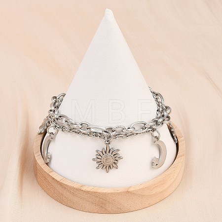 304 Stainless Steel Multi-strand Bracelets BJEW-P365-01P-1