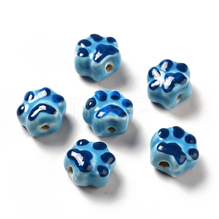 Handmade Printed Porcelain Beads PORC-F005-02A-1