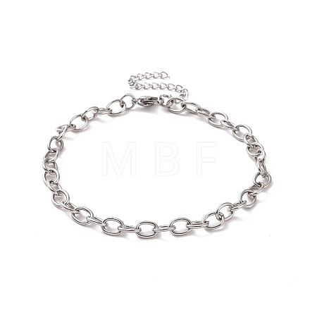 Non-Tarnish 304 Stainless Steel Cable Chain Bracelet for Men Women BJEW-E031-01P-03-1