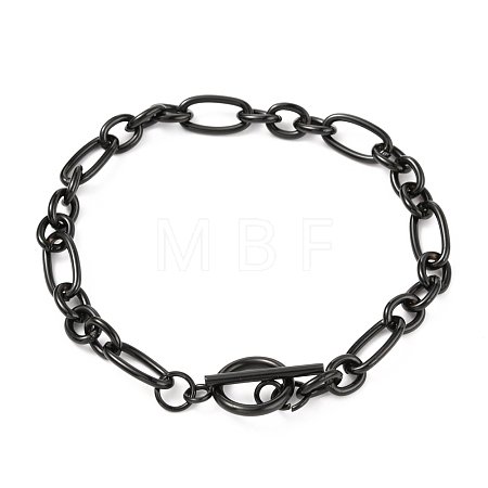 Unisex 304 Stainless Steel Figaro Chain Bracelets BJEW-H541-06A-EB-1